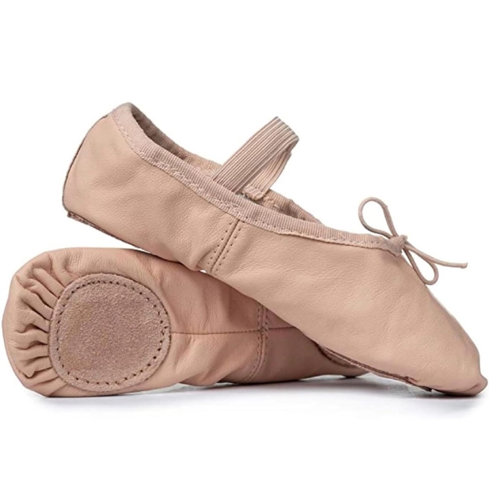 Women’s Ballet Flats - Blush Pink Leather Dance Shoes